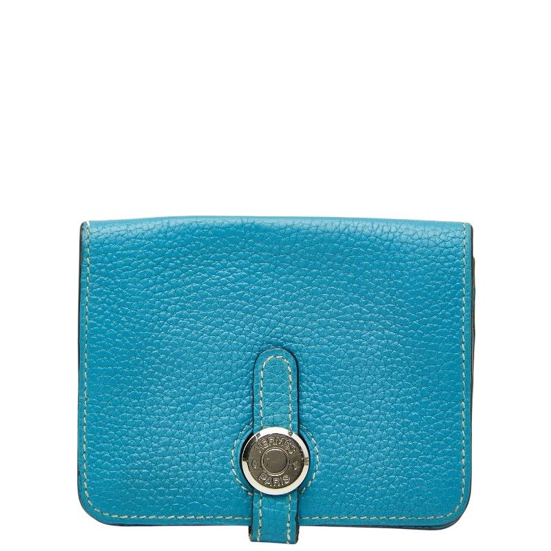 エルメス ドゴン コインケース 小銭入れ ブルー系 トゴ レディース HERMES【234-81345】