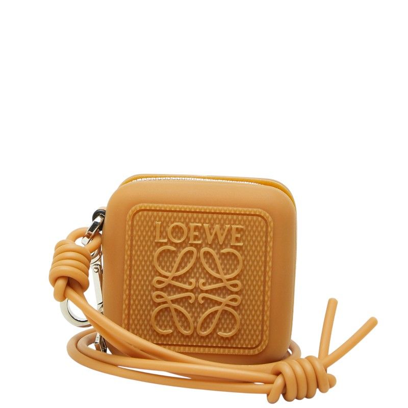 ロエベ アナグラム コインケース 小銭入れ ブラウン ラバー レザー レディース LOEWE【234-81368】