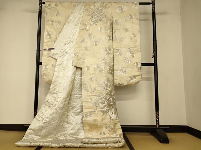 白打掛　総刺繍柄　金糸　ラメ入り　白無垢 和装 婚礼 結婚式　花嫁衣装 送料無料】平和屋本店○白打掛 白無垢 和装 婚礼 結婚式 花嫁 神社挙式