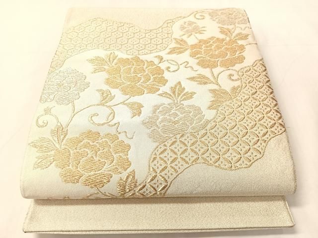 太鼓柄袋帯 正絹 逸品 金銀糸 総刺繍 桃山 明綴れ 平和屋着物○