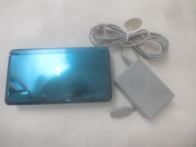 Game Nintendo 3DS Main Unit Operation Item CTR-001 Aqua Blue with Peripherals