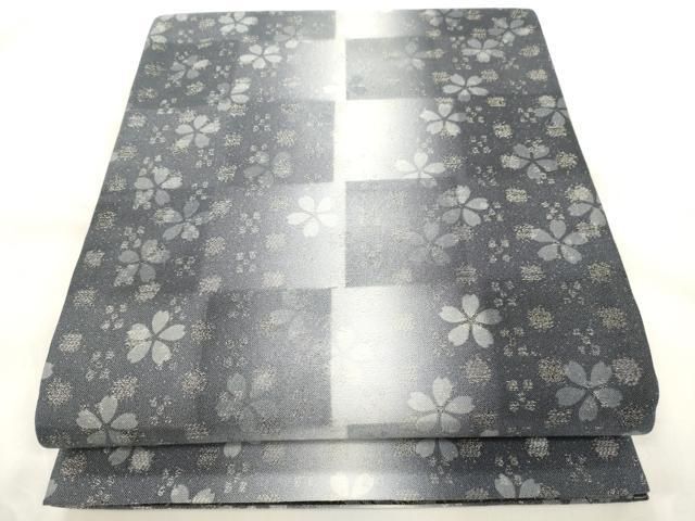 平和屋着物●両面　全通柄袋帯　舞桜文　銀通し地　正絹　逸品　CABJ9541dy 29,250円