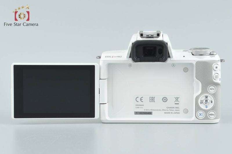 中古】Canon キヤノン EOS Kiss M2 ダブルズームレンズキット ホワイト