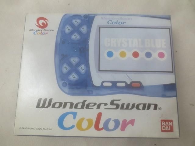 ゲーム ワンダースワン 本体 カラー 動作品 WSC-001 クリスタルブルー 箱 ハガキ 説明書付き 中古品