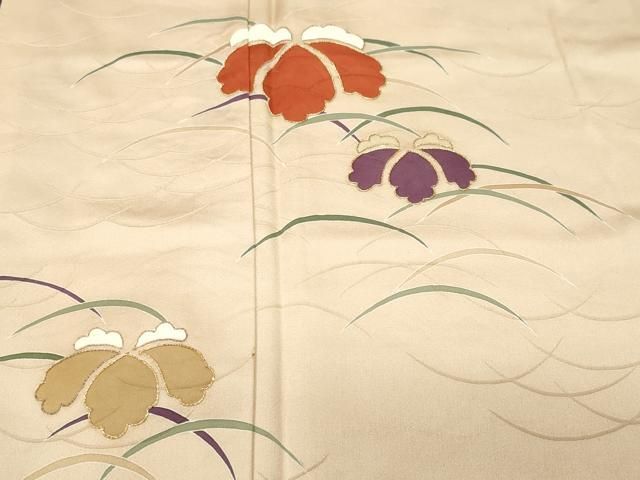 平和屋着物□訪問着 刺繍 芝草花文 正絹 逸品 CABE7775ev 逸品 正絹 刺繍
