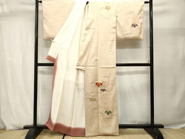 平和屋着物□訪問着 刺繍 芝草花文 正絹 逸品 CABE7775ev 逸品 正絹 刺繍