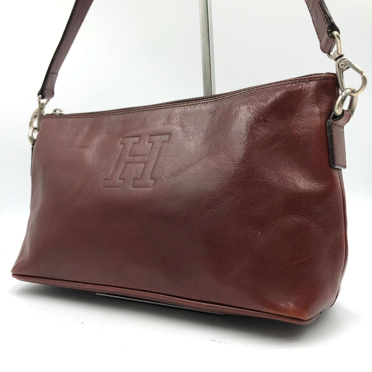 ヒロフ HIROFU ハンドバッグ レザー ボルドー 美品 バッグ 極美品