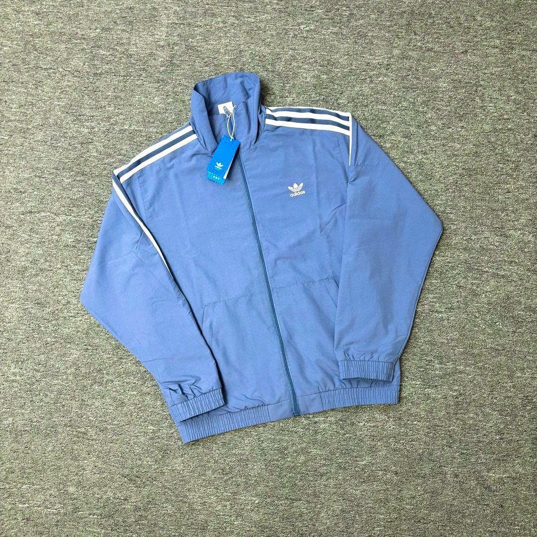 【本日限定特価】adidas Originals メンズ ジャケット スリーダブル 刺繍ロゴ ブラック/スカイブルー M-XXL [本日特価|新品未使用品]