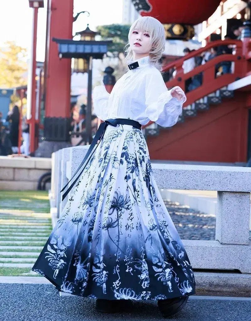 Adanous ユニセックス 日本ブランド 下 はかま ロング丈スカート