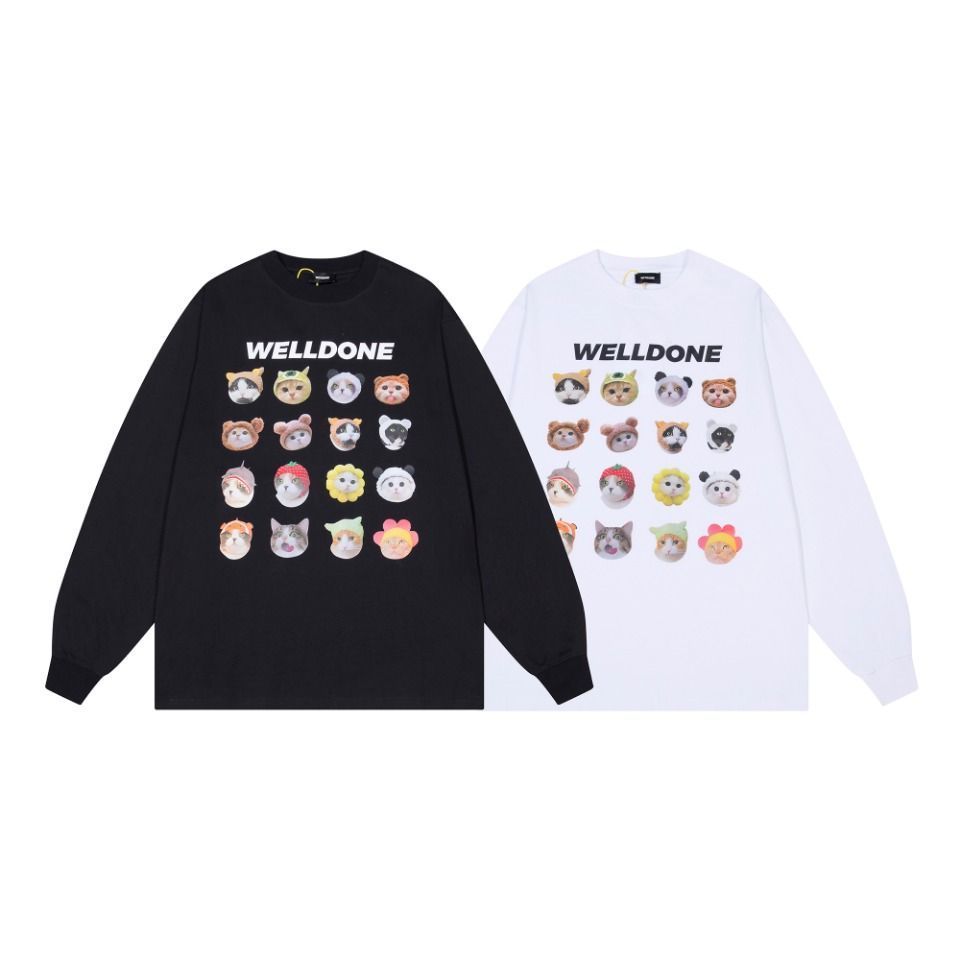 【本日限定特価】ON 827 メンズ ロングスリーブ Tシャツ プリント ブラック/ホワイト S-L [本日特価|新品未使用品]-WTO輸入1