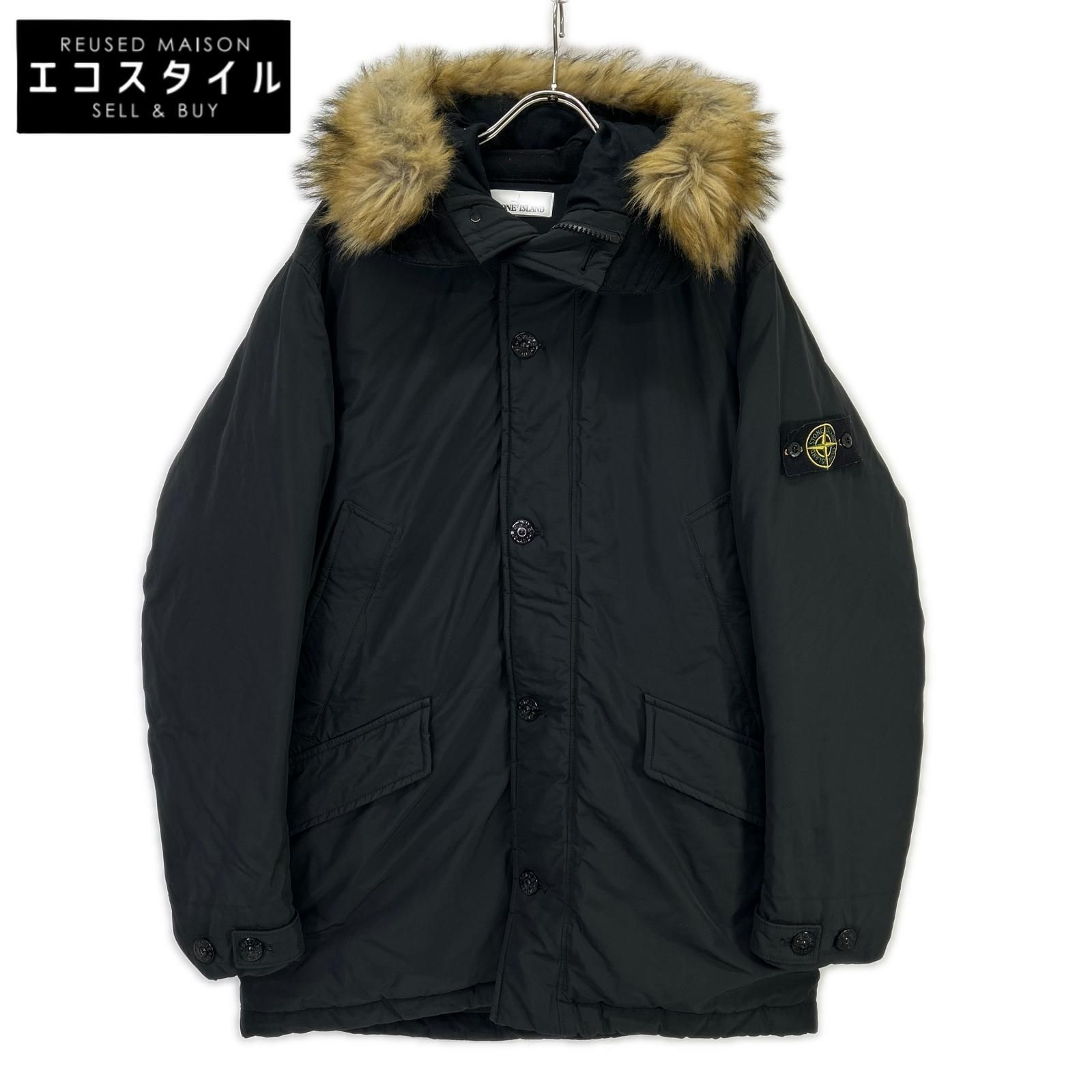 STONE ISLAND　ストーンアイランド　18AW 691542926-A ブラック ネイビー MICRO REPS DOWN/マイクロレップス ダウンジャケット　L
