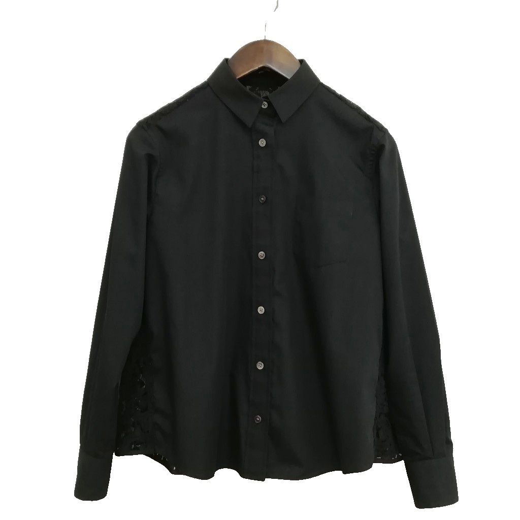 サカイ sacai バックレース ブラウス シャツ ブランドタグ欠損 ブラック