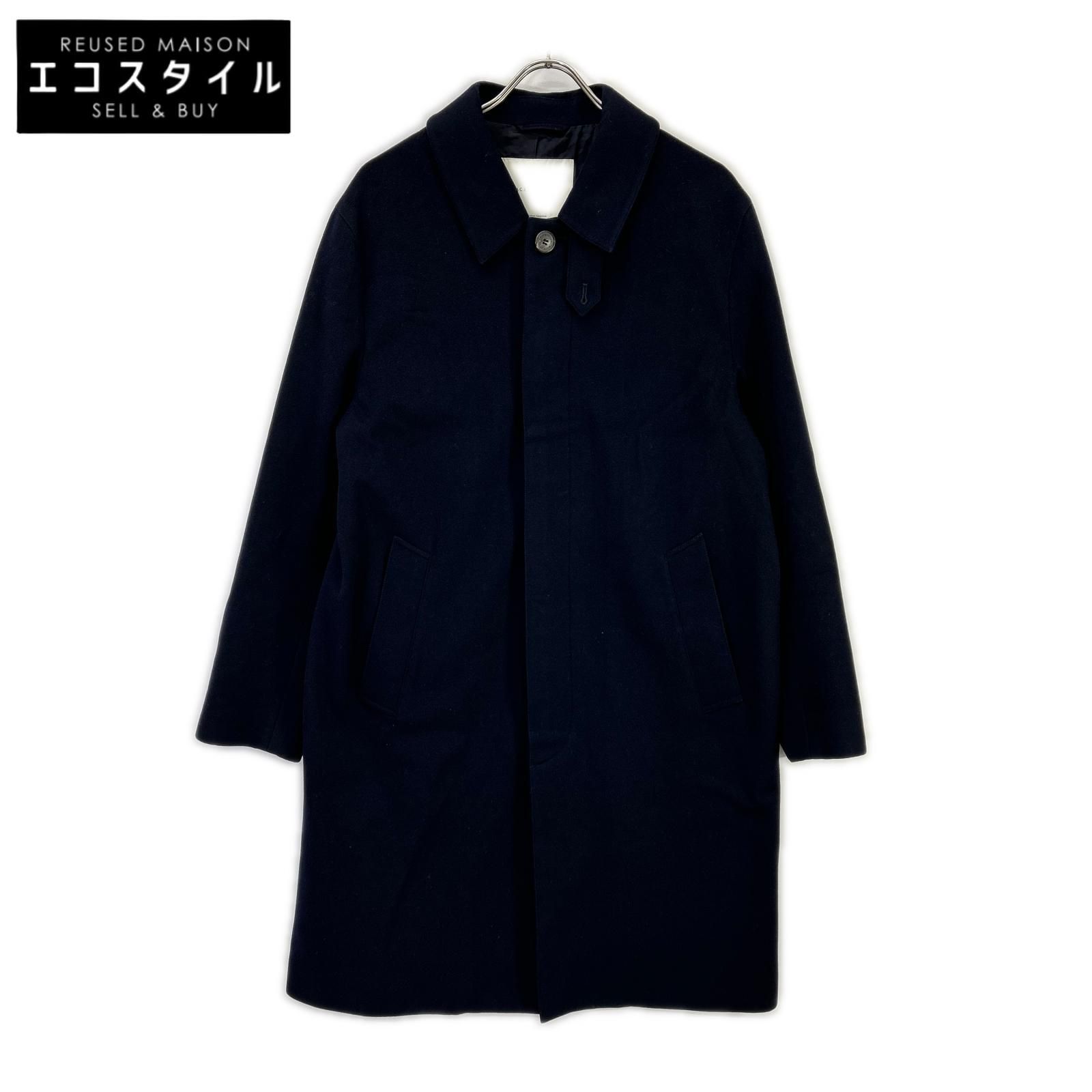 MACKINTOSH　マッキントッシュ　ネイビー ダンケルド ウールステンカラー比翼コート　40