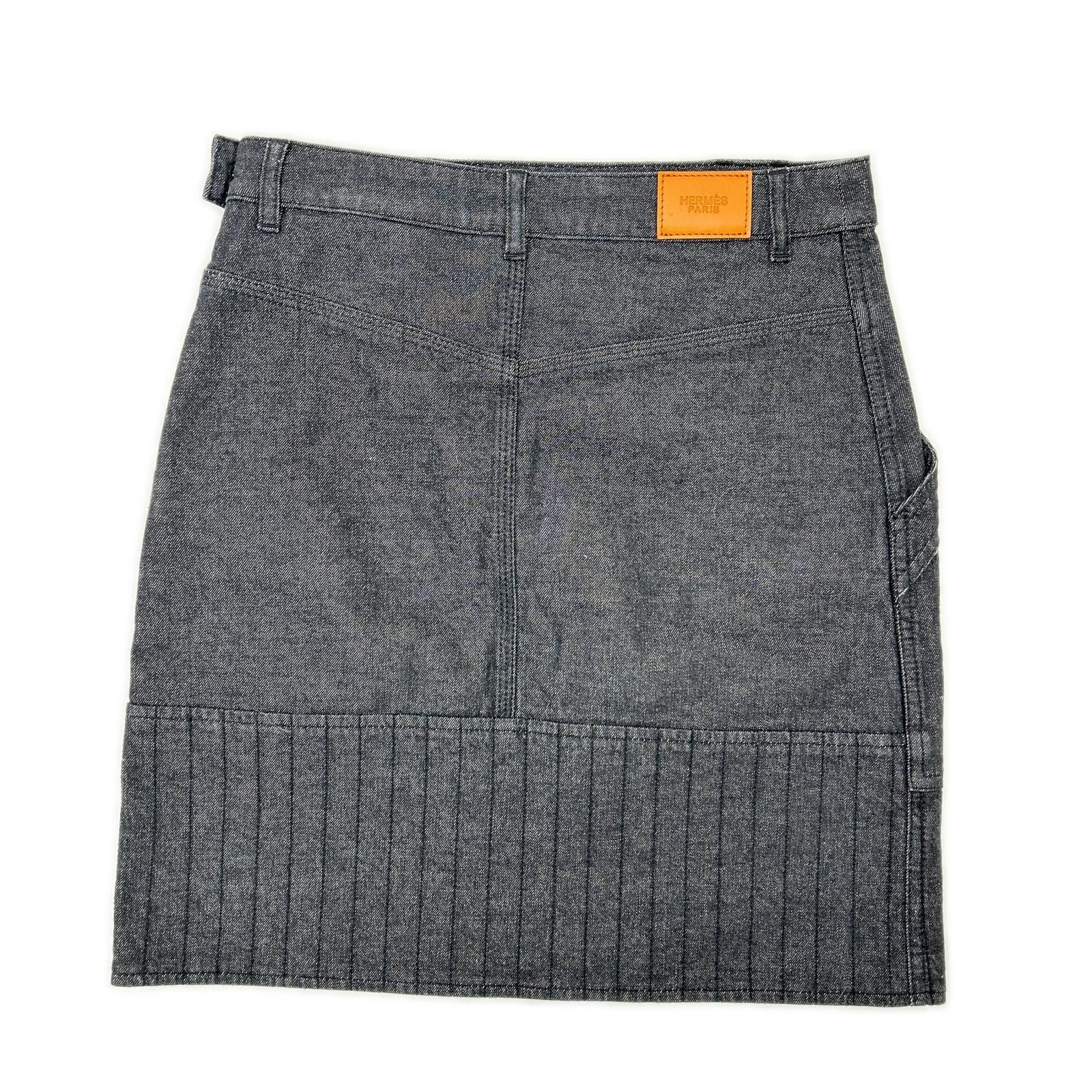 HERMES エルメス 22SS 2E0350DQ インディゴ セリエボタンデニムスカート 34 HERMES エルメス 22SS 2E0350DQ インディゴ セリエボタンデニムスカート 34