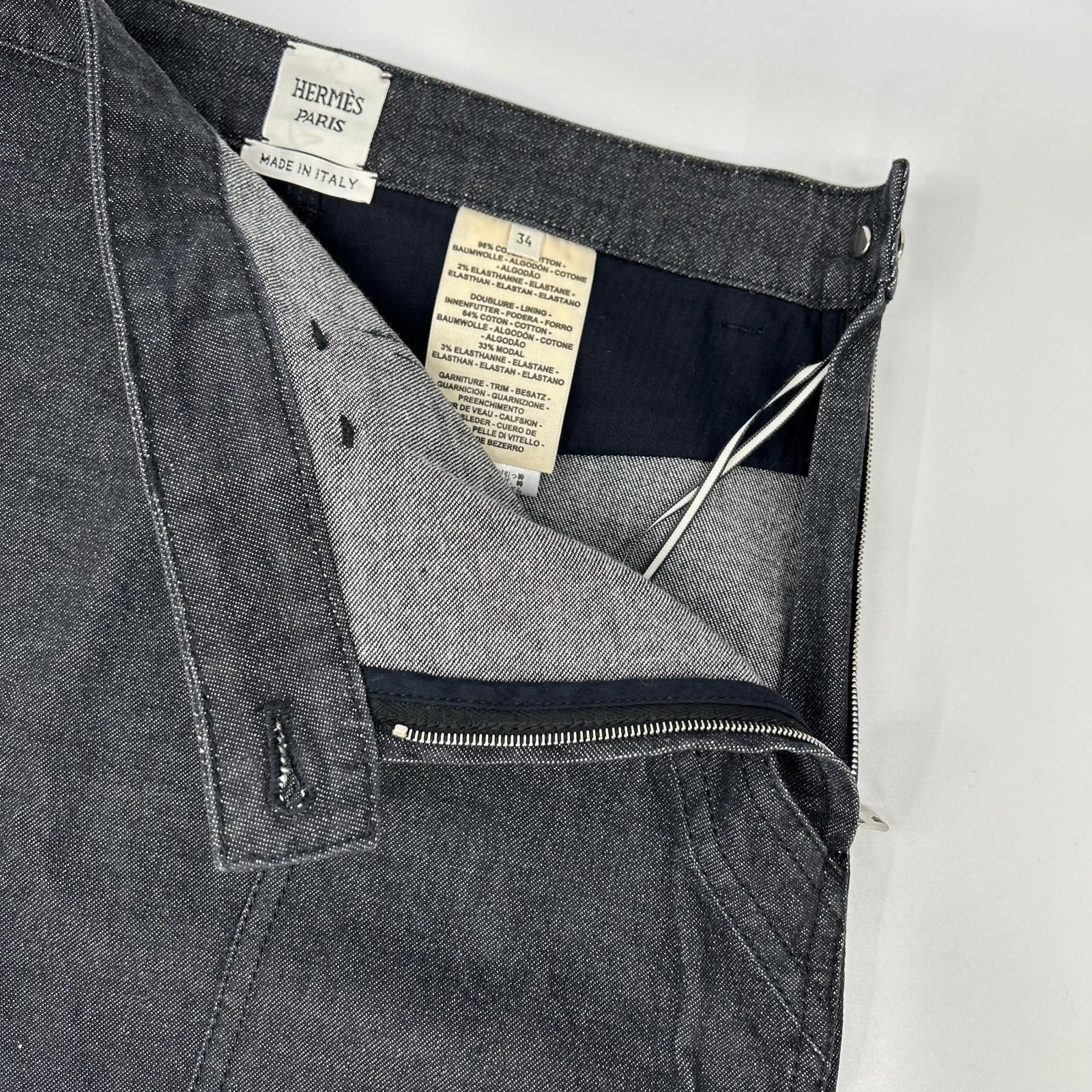 HERMES エルメス 22SS 2E0350DQ インディゴ セリエボタンデニムスカート 34 HERMES エルメス 22SS 2E0350DQ インディゴ セリエボタンデニムスカート 34