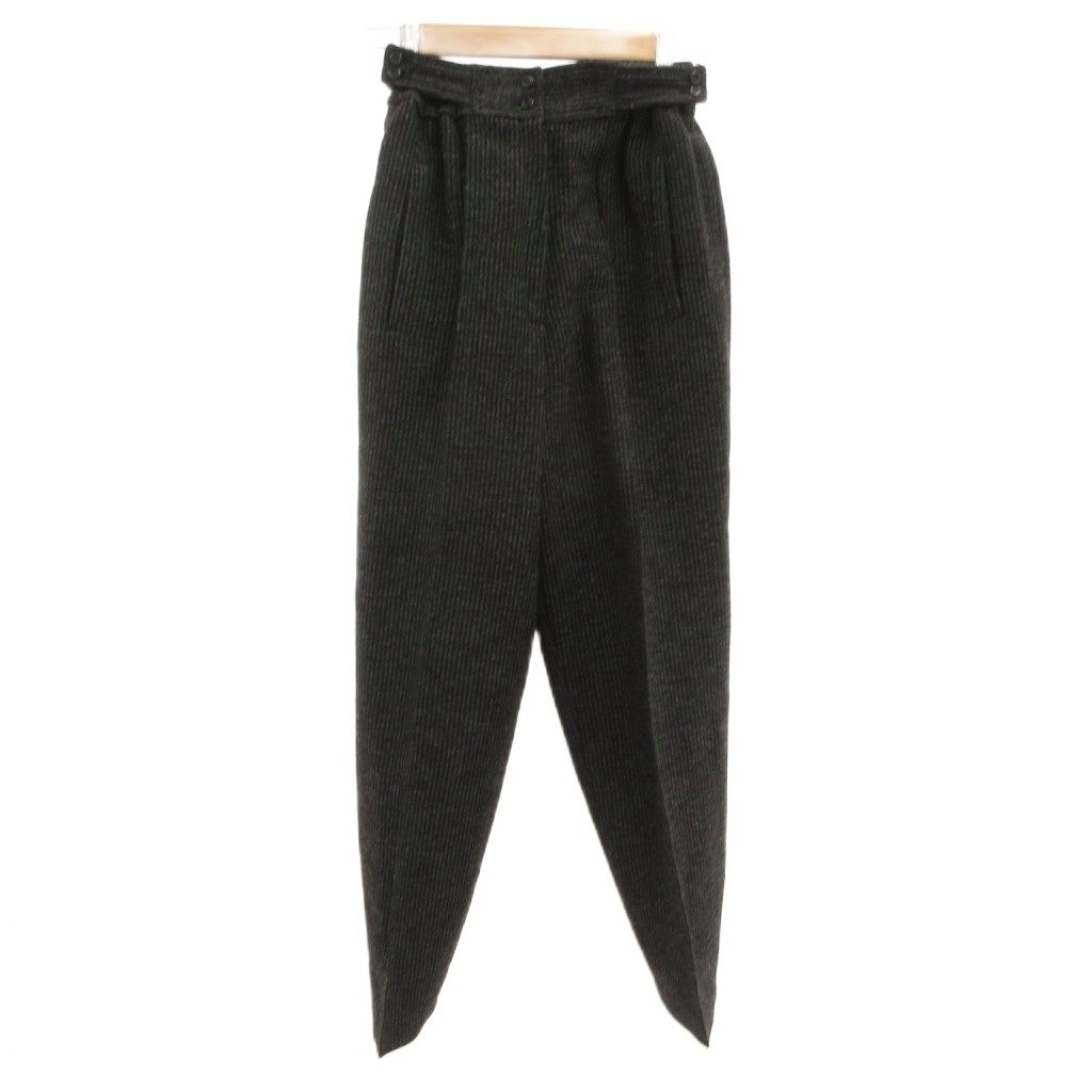 クリスチャンディオール Christian Dior SPORTS ヴィンテージ テーパードパンツ スラックス ストライプ ウール S 黒 ブラック グレー /JS ■ECG007