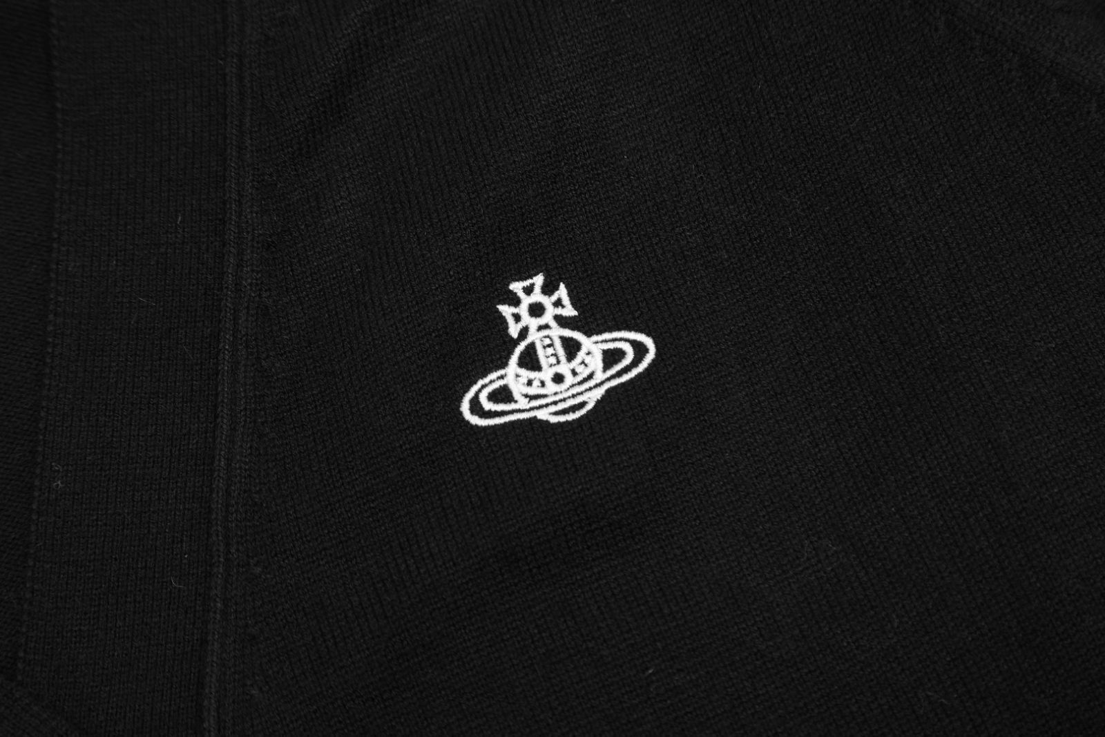 【本日限定特価】Vivienne Westwood レディース カーディガン 土星ロゴ刺繍 シーズンレス ブラック/グレー S-L [本日特価|新品未使用品]