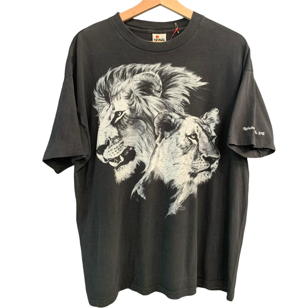 90’s SIGNAL シグナル ライオンTee T-shirt シャツ HARLEQUIN ハーレクイン社 アートワーク スーベニア No.I976