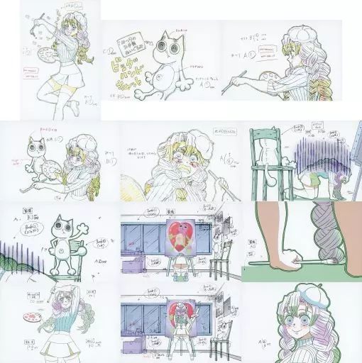 【中古】ポストカード 甘露寺蜜璃＆ビックハンドキャット 原画ポストカードセット(12枚セット) 「鬼滅の刃 刀鍛冶の里編 中高一貫!! キメツ学園物語」