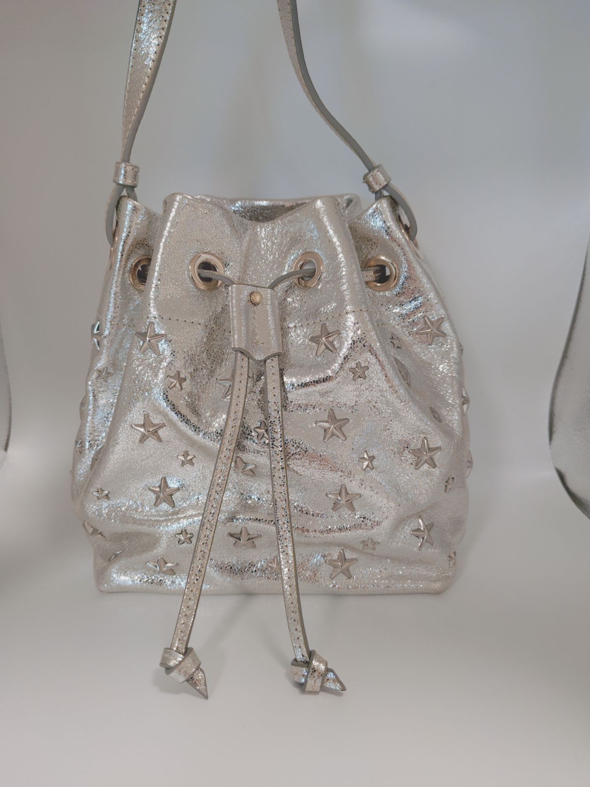 極美品】JIMMY CHOO ジミーチュウ JUNO/S スタースタッズ 巾着