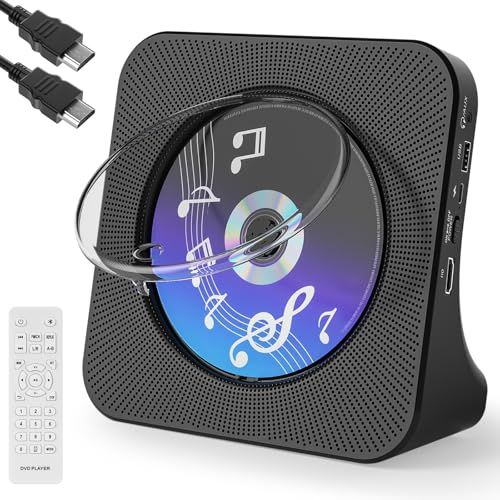 DVDプレーヤー bluetooth送受信 HDMI出力対応 最大1080P対応 リージョンフリー CDプレーヤー スピーカー内蔵 USB再生/AUX入力 車用対応 高齢者向け DVDプレイヤー リモコン付き 操作簡単 cdラジカセ ワイドFMラジオ リピーi