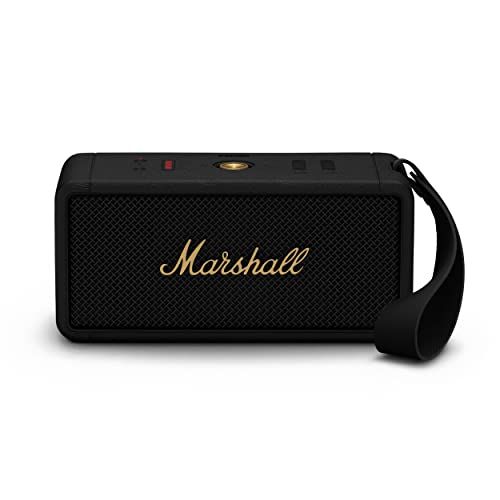 Marshall ワイヤレスポータブル防水スピーカー Middleton ブラック&ブラス 連続再生20時間/IP67防水仕様【国内正規品】i