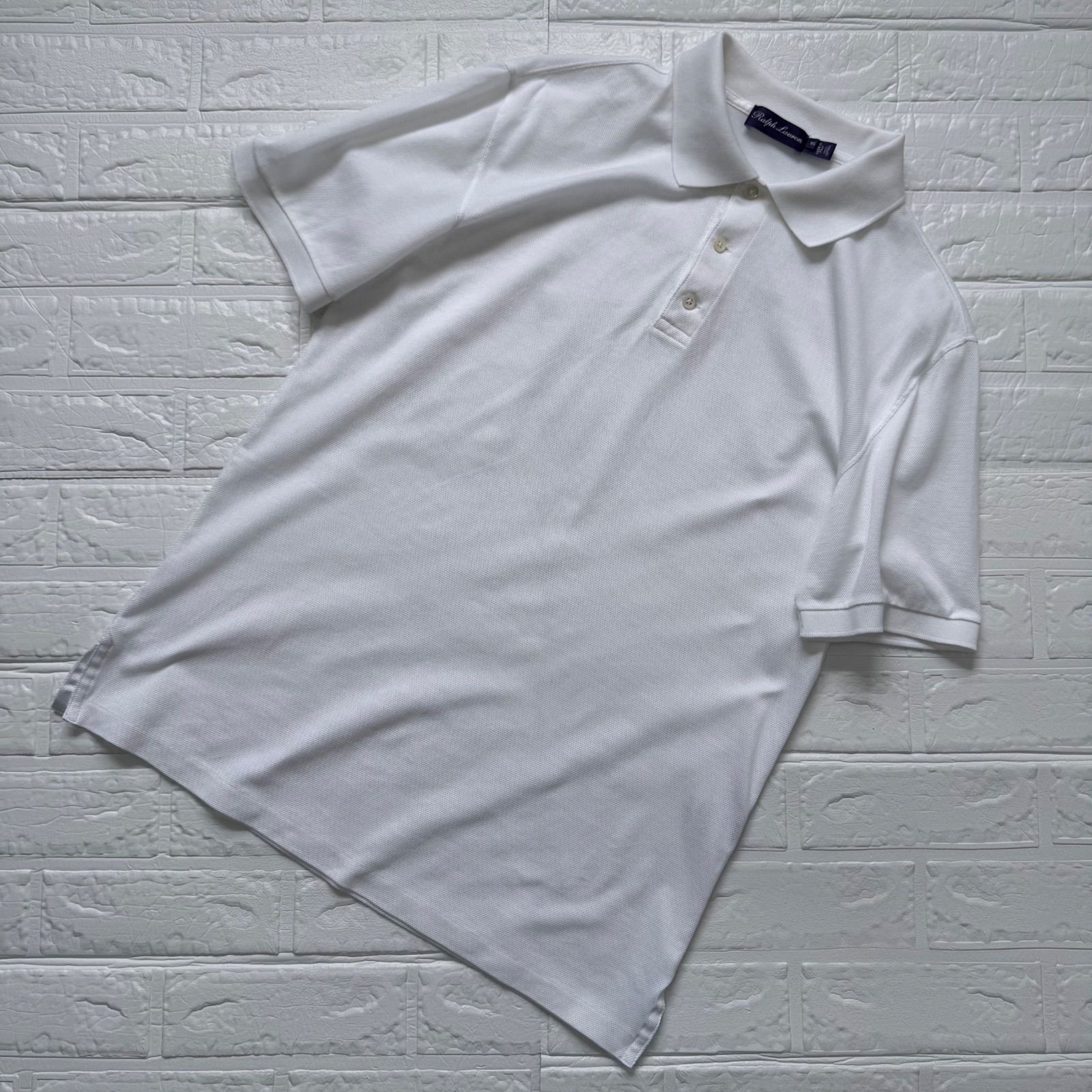 Ralph Lauren Purple Label コットンピケ 半袖ポロシャツ ホワイト