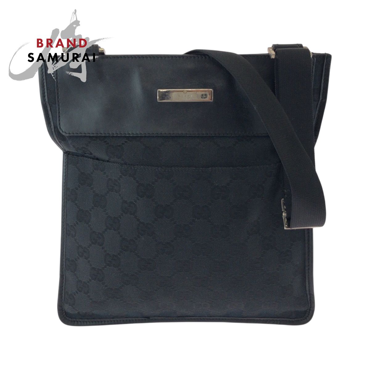 美品 GUCCI グッチ ブラック 黒 シルバー金具 GGキャンバス 019 0348 ショルダーバッグ ポシェット レディース 603663【中古】