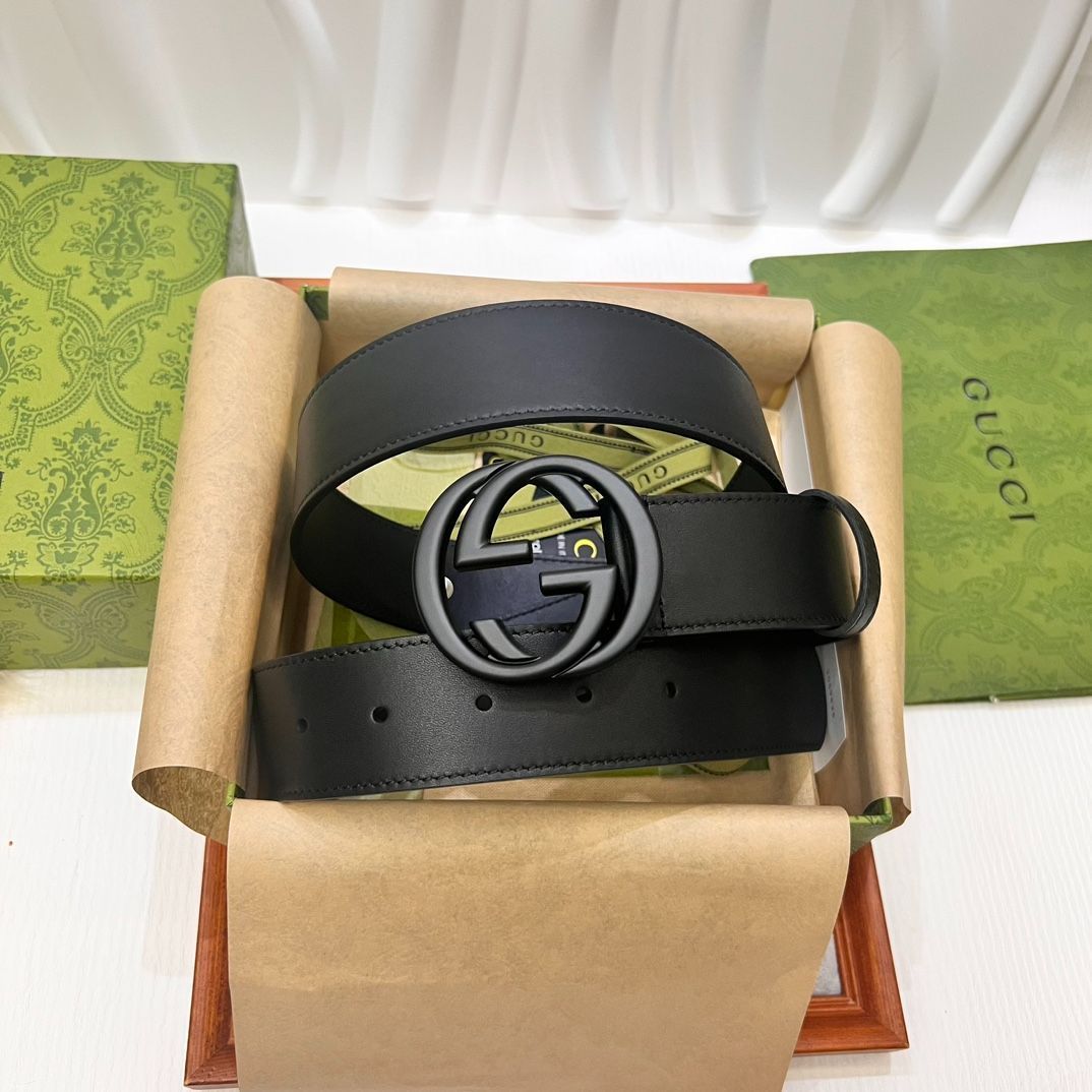 【今日特価】Gucci 2024 年式 3.8cm 幅 輸入生地 & 本革ベルト-2