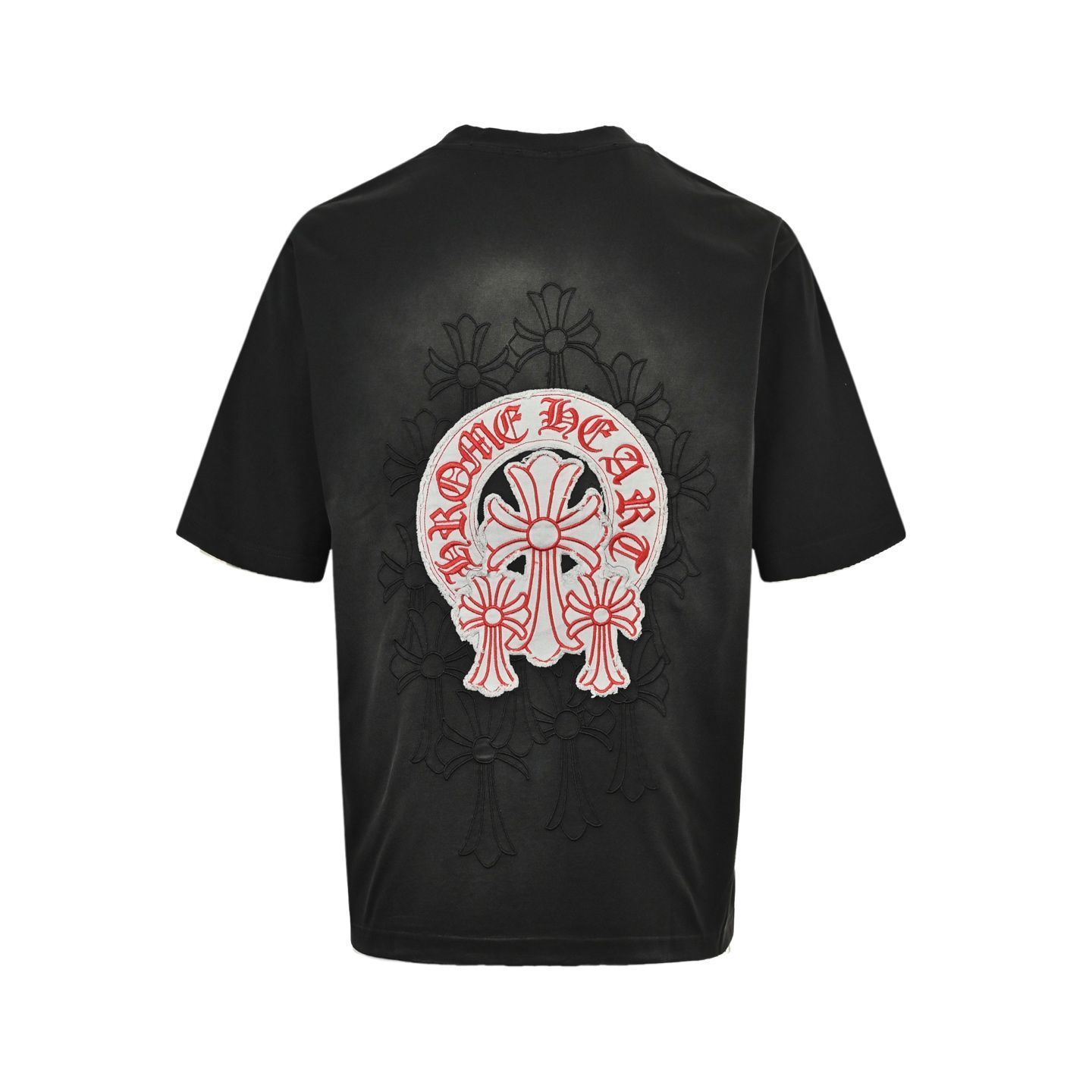 今日特価】Chrome Hearts 赤ロゴ十字架テープ刺繍水洗 T シャツ - メルカリ