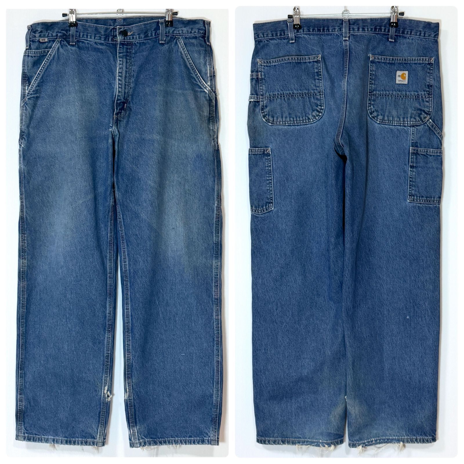 US企画 極太 Carhartt FRB13 DNM カーハート シングルニー FR デニム 