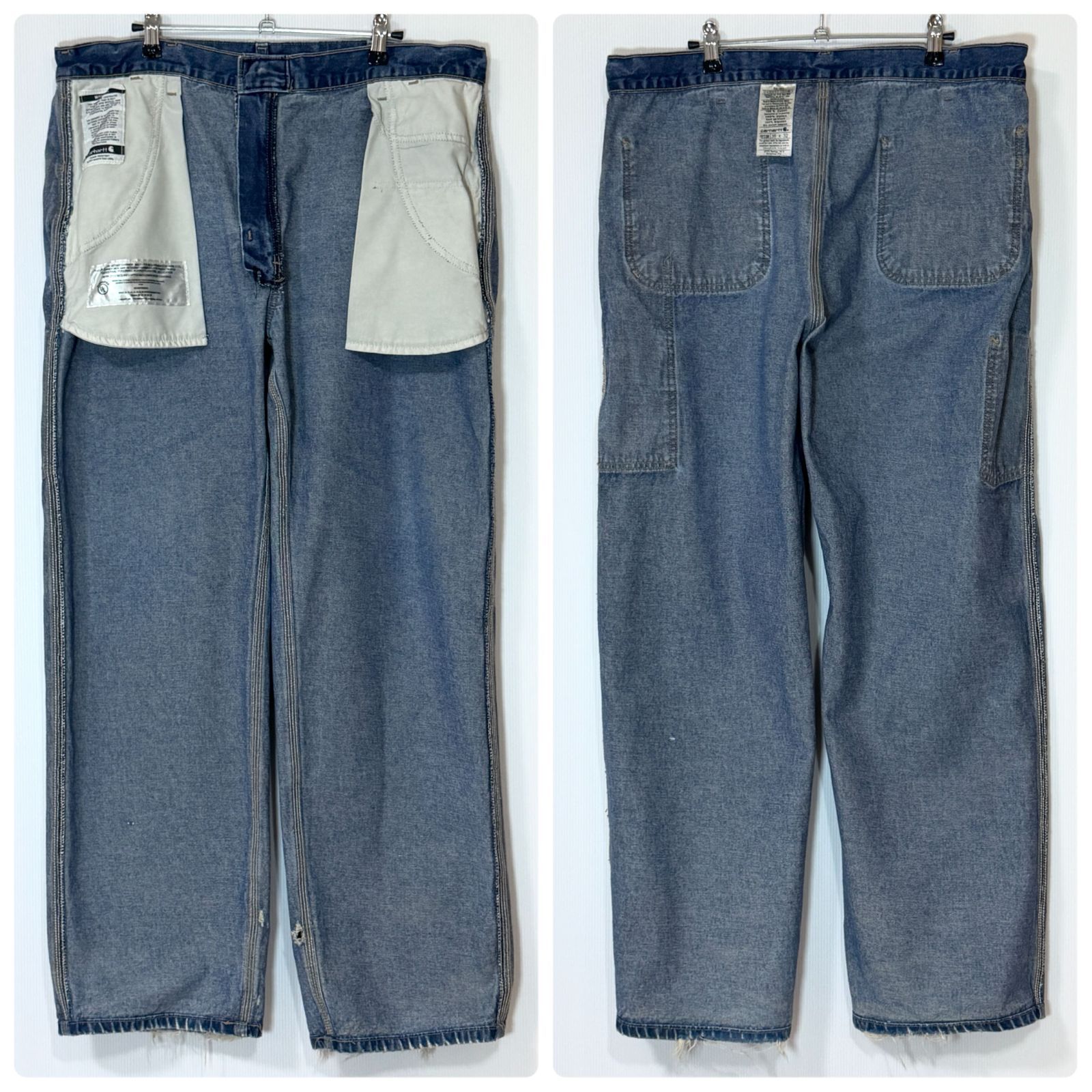 US企画 極太 Carhartt FRB13 DNM カーハート シングルニー FR デニム 