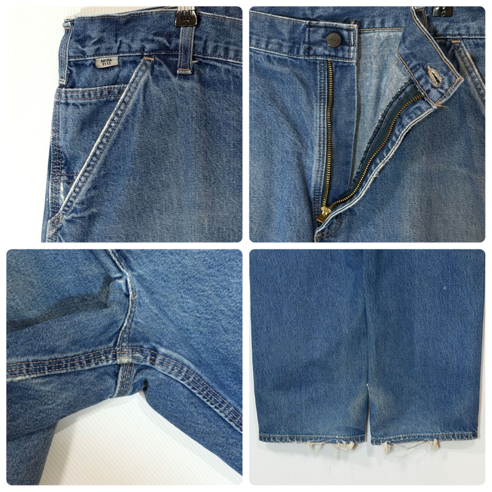 US企画 極太 Carhartt FRB13 DNM カーハート シングルニー FR デニム 