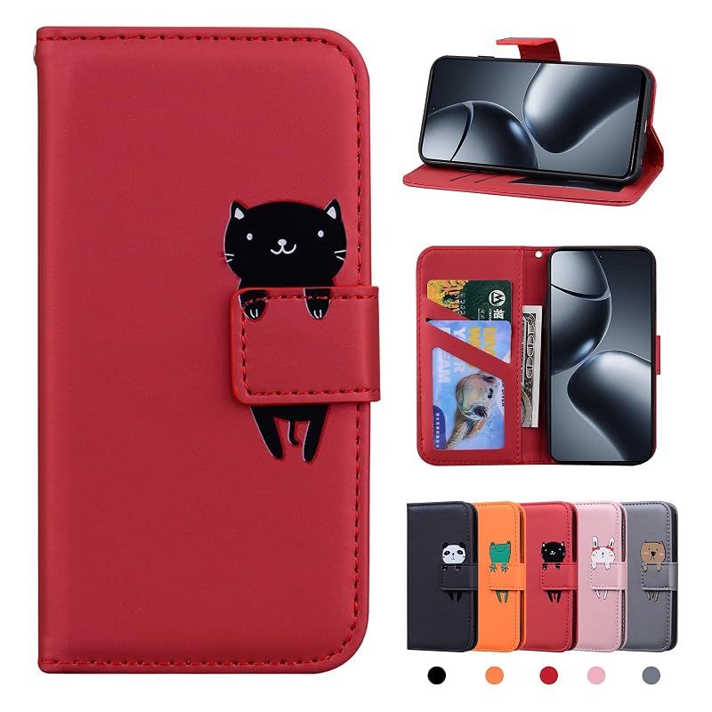 [Brand New] CASAFUNY Xiaomi 14T Pro Case, Notebook Type, Stylish Cover, Xiaomi 14T Pro Case, Handbook Type, Shockproof, Premium PU Leather, Cell Phone Cover, Xiaomi 14T Pro Case, Cute Animal Pattern Cell Phone Case, Xiaomi 14T Pro 5 1