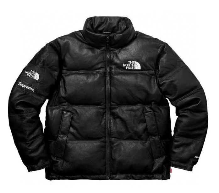 Supreme&thenorthface連名17FWレザーダウンジャケット、男女同型
