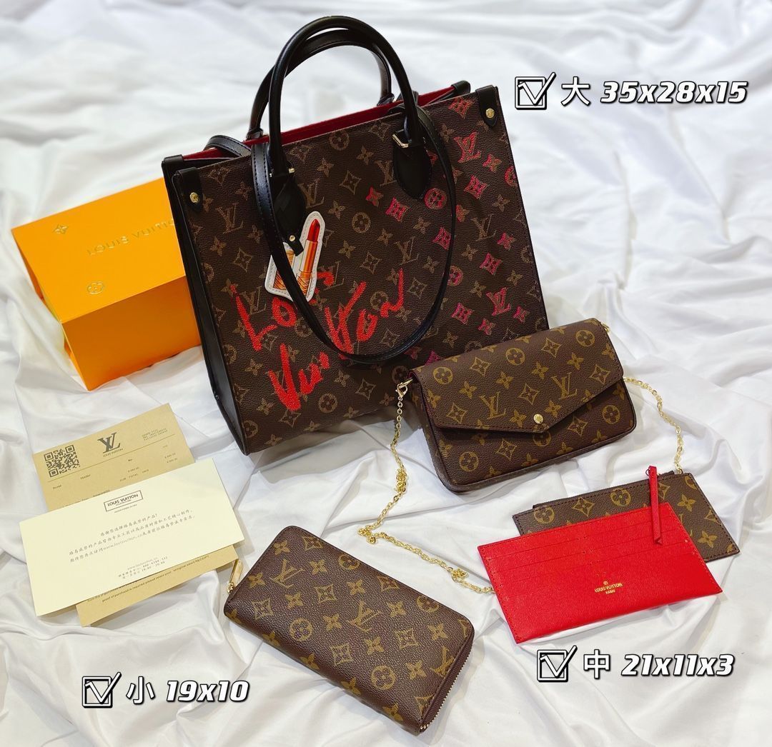 LOUIS VUITTON ルイヴィトン ショルダーバッグ ハンドバッグ 財布 3点セット オンザゴー MM