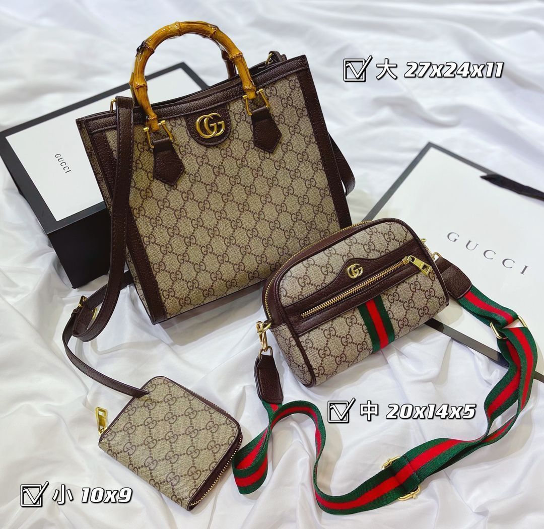 人気沸騰 GUCCI グッチ ショルダーバッグ ハンドバッグ 財布 3点セット