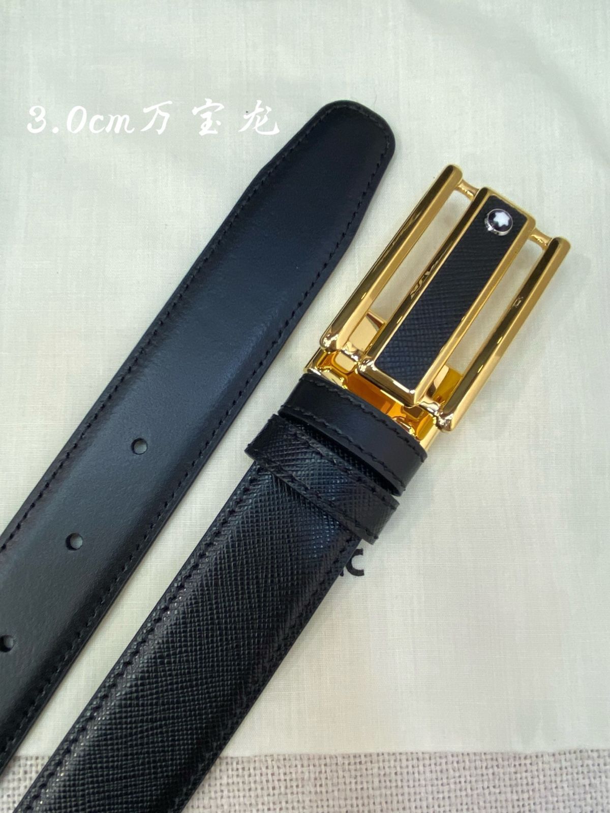 【今日特価】Montblanc ビジネスレジャー 本革ベルト-3