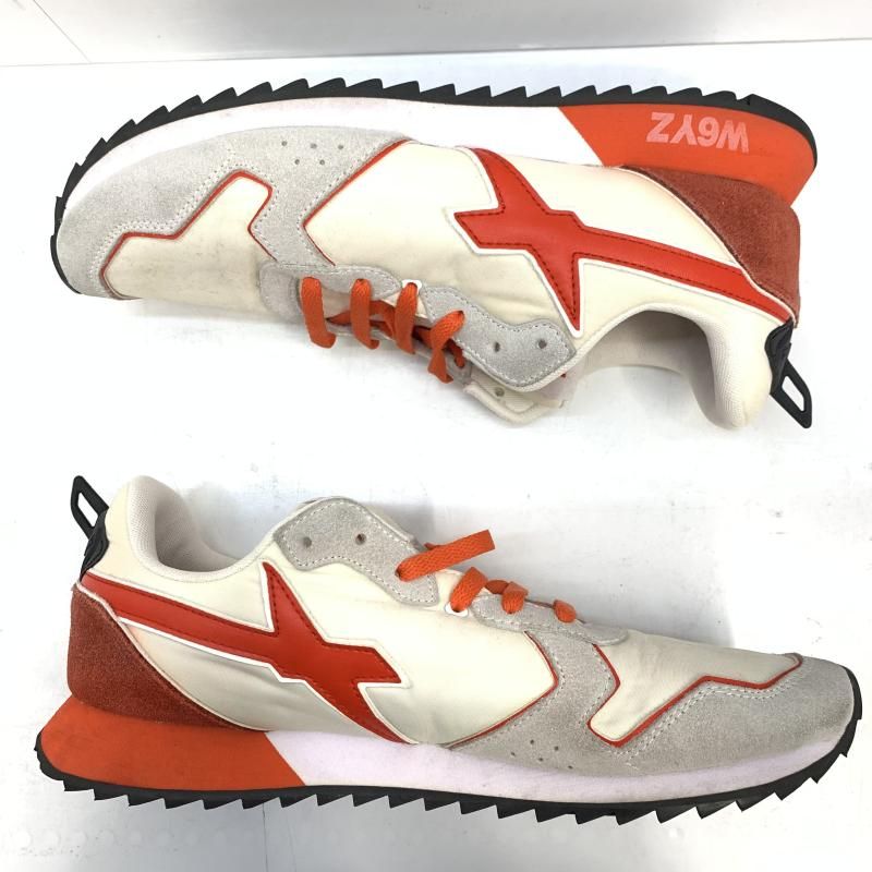 中古】W6YZ ローカットスニーカー 26.5cm ホワイト×オレンジ ウィズ[92