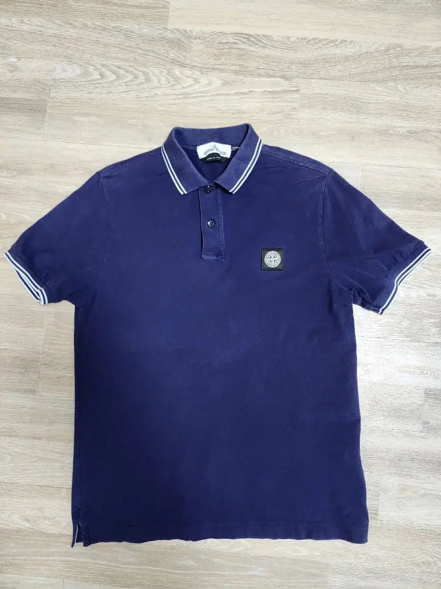 STONE ISLAND ストーンアイランド スリムフィット 半袖 カラーTシャツ ネイビー M