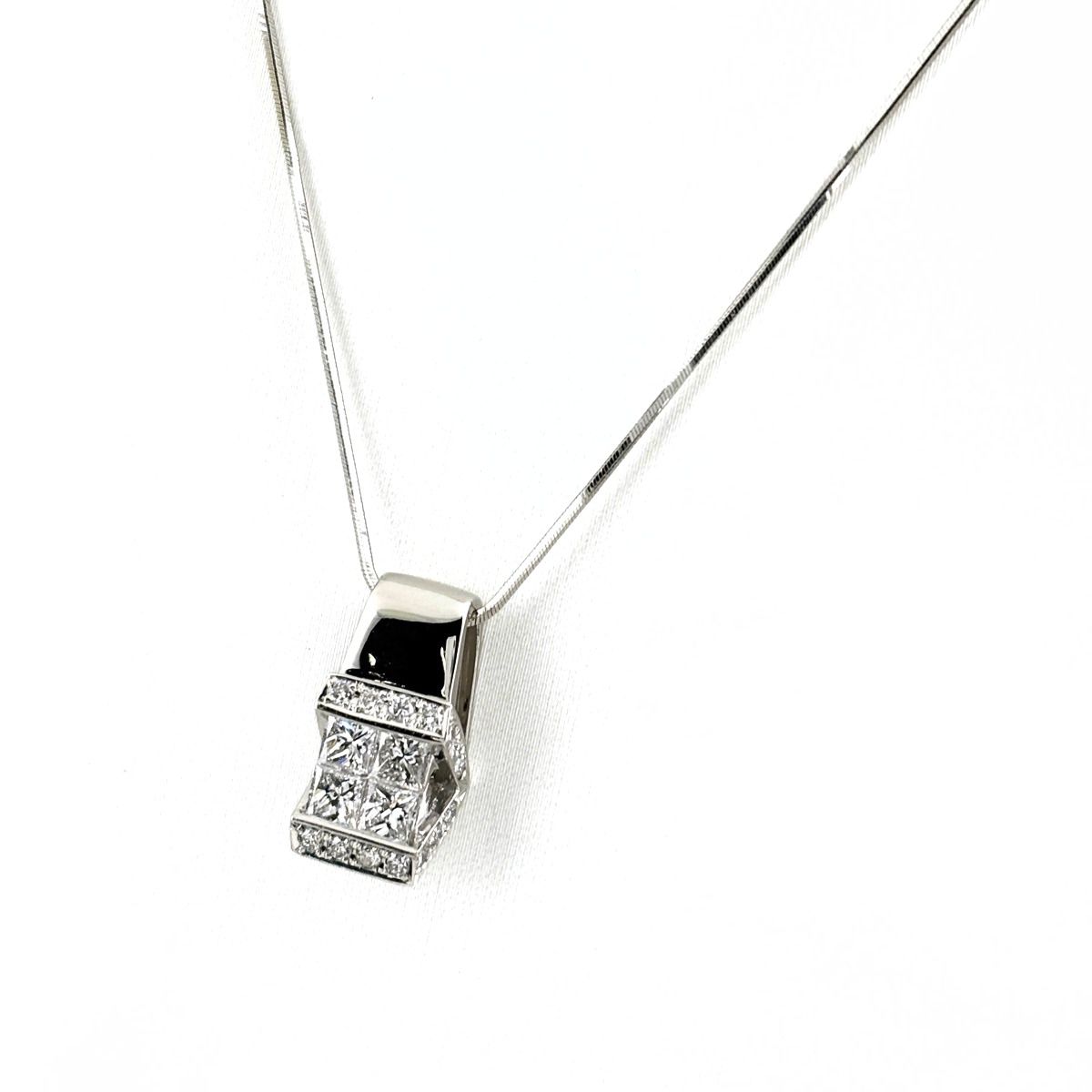 メレダイヤ デザインネックレス プラチナ ペンダント ネックレス Pt900 Pt850 ダイヤモンド レディース 【中古】