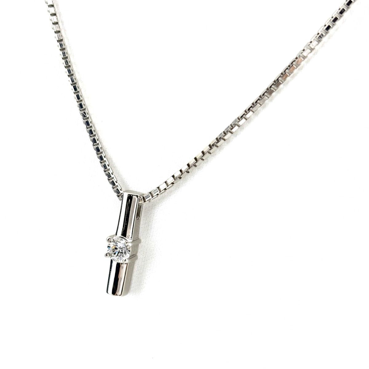 ダイヤモンド デザインネックレス プラチナ ペンダント ネックレス Pt900 Pt850 ダイヤモンド レディース 【中古】