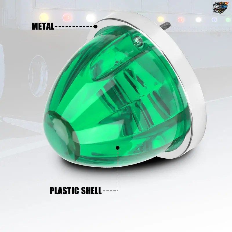 12V 24V 車用 LED キャブ ルーフ サイドライト シグナル インジケーター ランプ トラック リア ストップ ブレーキ 警告灯 丸型 スイカ型ク