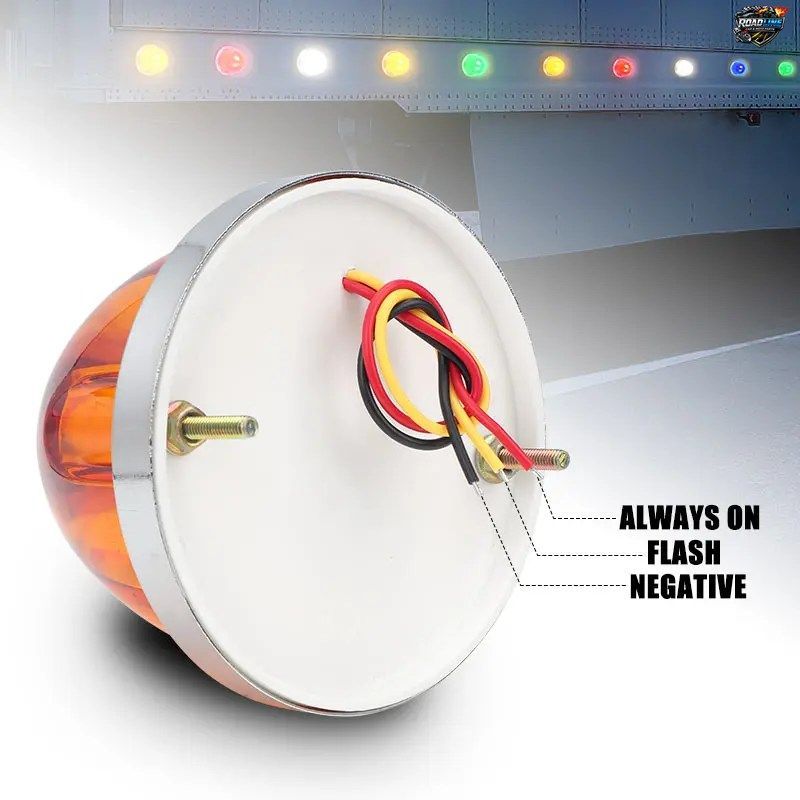 12V 24V 車用 LED キャブ ルーフ サイドライト シグナル インジケーター ランプ トラック リア ストップ ブレーキ 警告灯 丸型 スイカ型ク