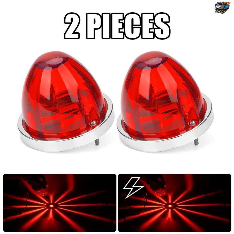 12V 24V 車用 LED キャブ ルーフ サイドライト シグナル インジケーター ランプ トラック リア ストップ ブレーキ 警告灯 丸型 スイカ型ク