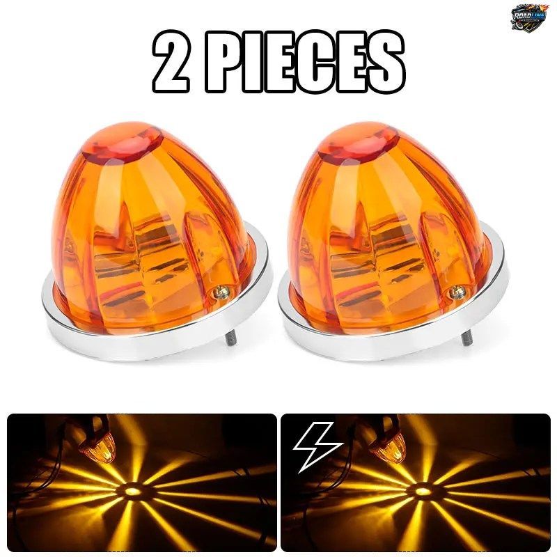 12V 24V 車用 LED キャブ ルーフ サイドライト シグナル インジケーター ランプ トラック リア ストップ ブレーキ 警告灯 丸型 スイカ型ク