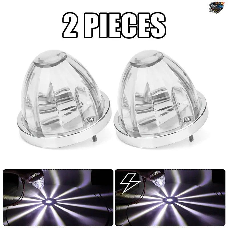 12V 24V 車用 LED キャブ ルーフ サイドライト シグナル インジケーター ランプ トラック リア ストップ ブレーキ 警告灯 丸型 スイカ型ク