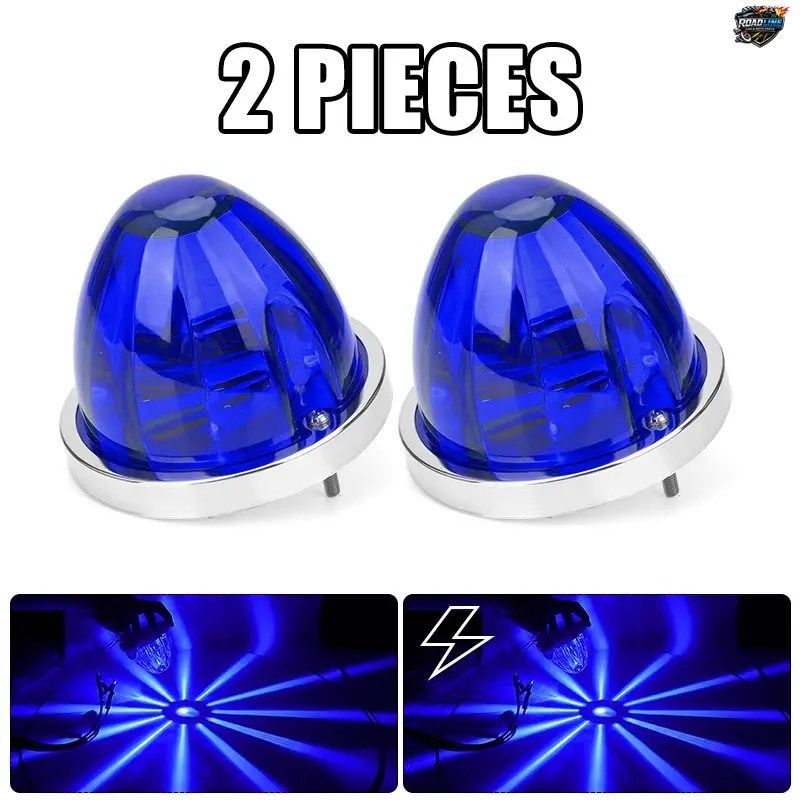 12V 24V 車用 LED キャブ ルーフ サイドライト シグナル インジケーター ランプ トラック リア ストップ ブレーキ 警告灯 丸型 スイカ型ク