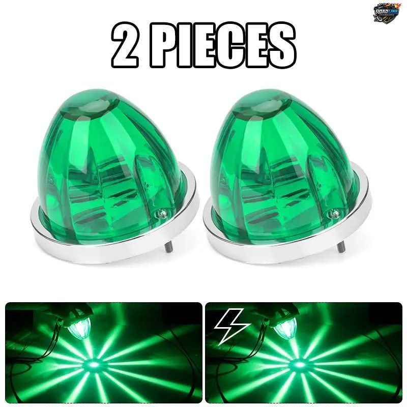 12V 24V 車用 LED キャブ ルーフ サイドライト シグナル インジケーター ランプ トラック リア ストップ ブレーキ 警告灯 丸型 スイカ型ク