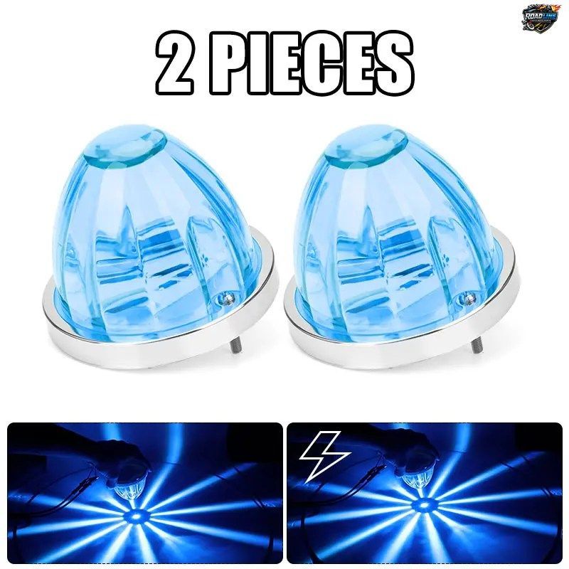 12V 24V 車用 LED キャブ ルーフ サイドライト シグナル インジケーター ランプ トラック リア ストップ ブレーキ 警告灯 丸型 スイカ型ク